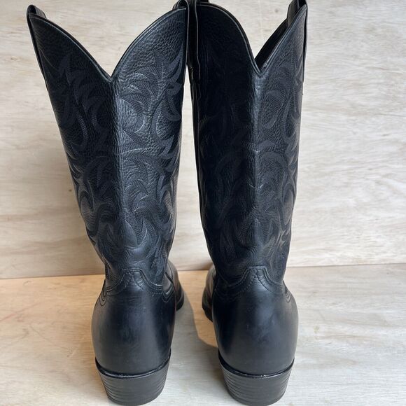 Ariat Mens Size 10 D Black Leather Cowboy Western Boots Style 34770 - Picture 4 of 13